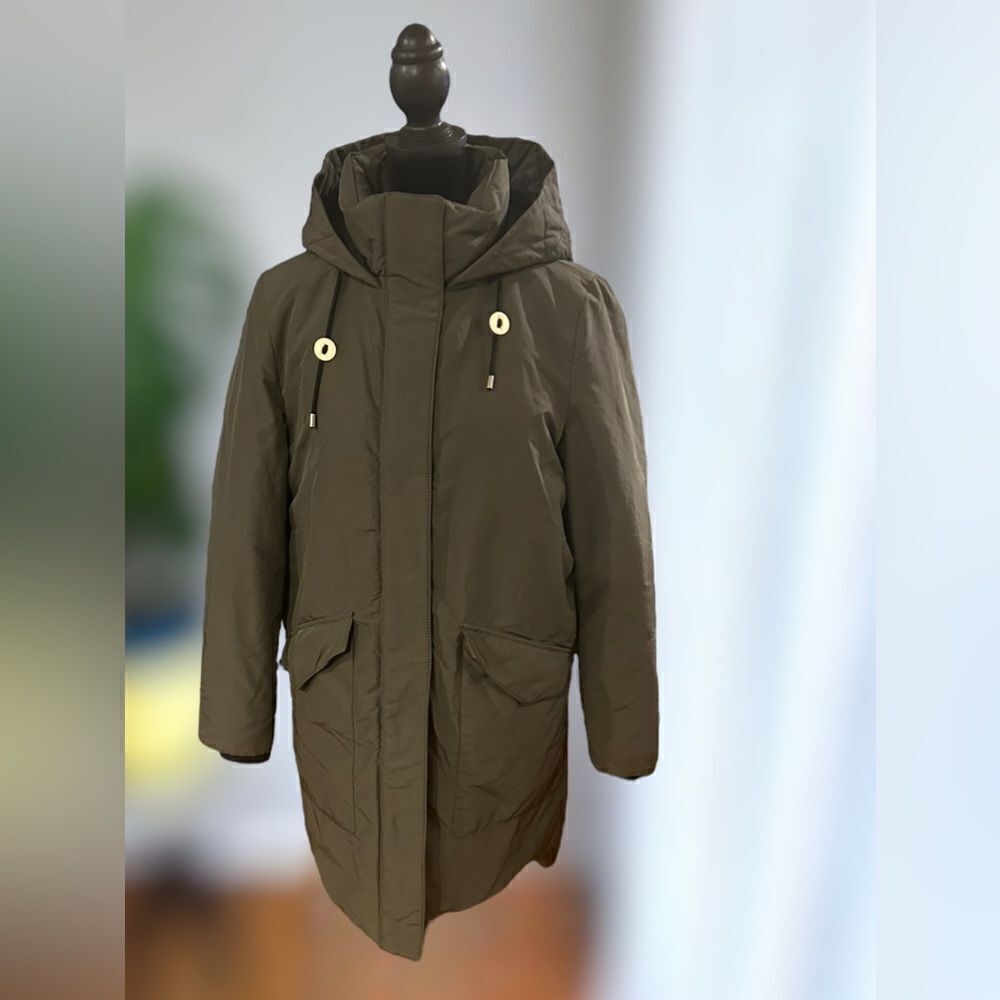 Zara Outerwear Hooded Winter Snow Ski Quilted Parka Size M - Picture 2 of 16